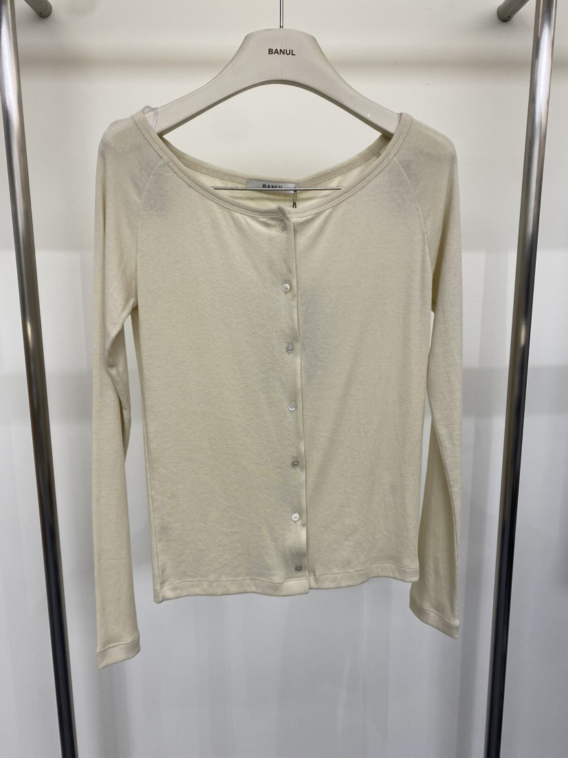 BANUL韓國直郵女裝新款職業26春夏人氣推薦長袖T恤露肩開衫BANUL長袖T恤圖色1