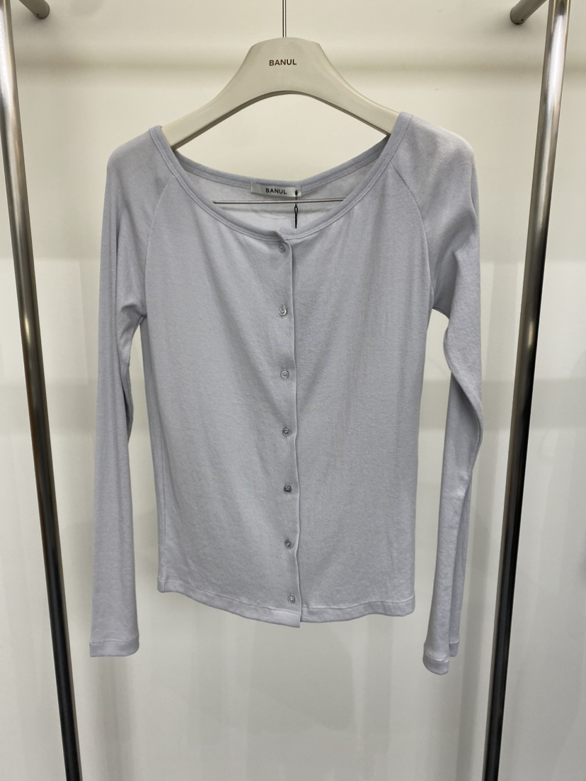 BANUL韓國直郵女裝新款職業26春夏人氣推薦長袖T恤露肩開衫BANUL長袖T恤圖色2