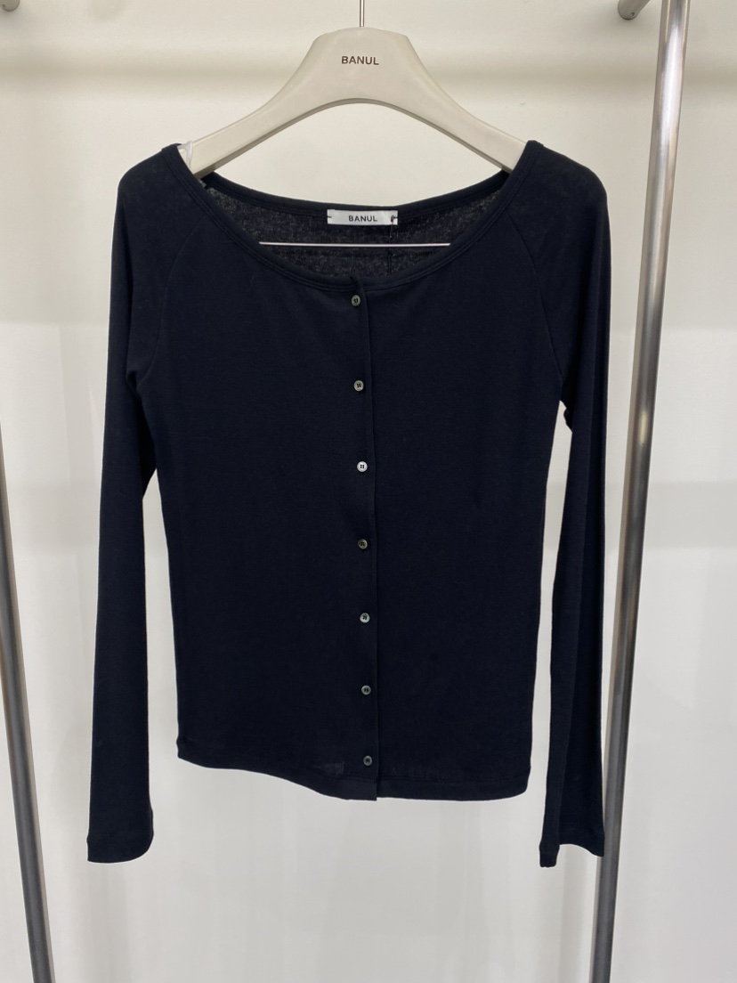 BANUL韓國直郵女裝新款職業26春夏人氣推薦長袖T恤露肩開衫BANUL長袖T恤圖色3