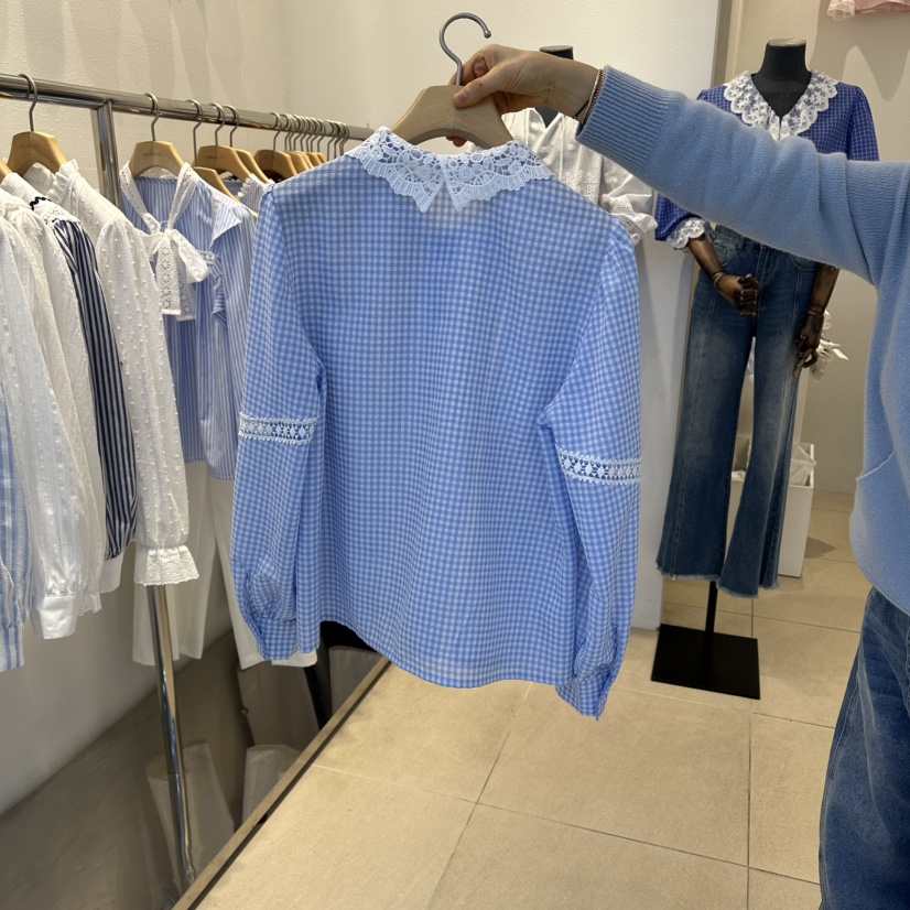 2nd B-S韓國代購女士新品真品26春夏推薦熱賣襯衫蕾絲衫2nd B-S襯衫/蕾絲衫