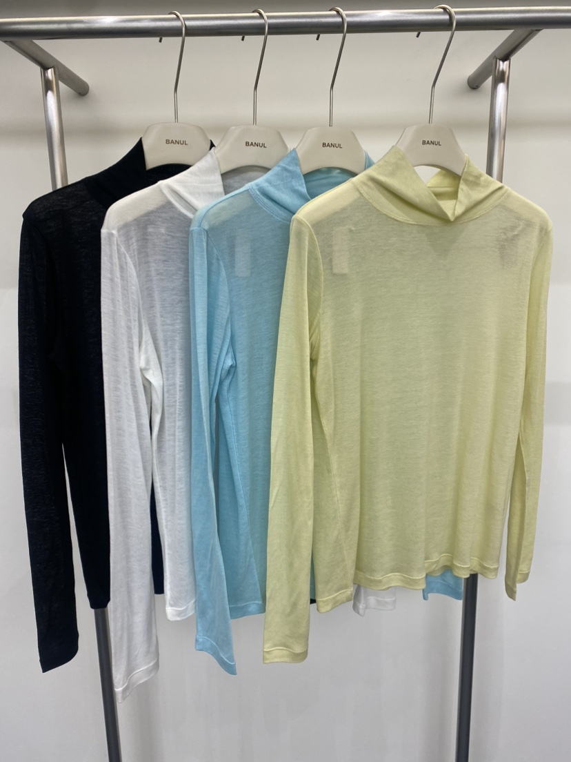 BANUL東大門實拍女裝新品人氣時尚熱賣推薦26春夏長袖T恤高領BANUL長袖T恤