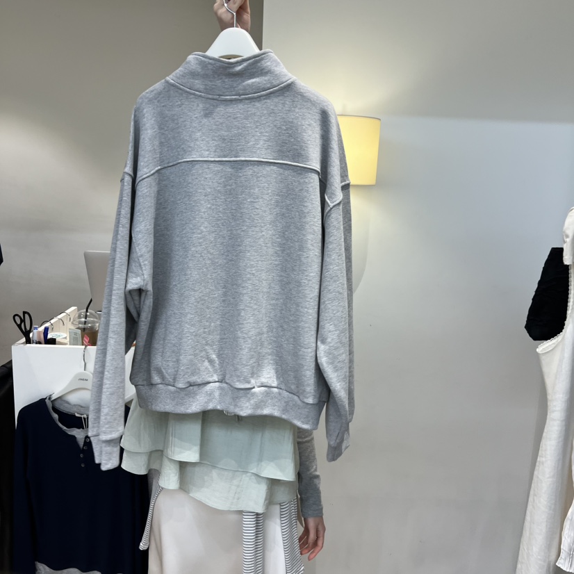 JINSIM韓國代購女裝新款休閑熱賣時尚推薦26春夏衛衣拉鏈JINSIM衛衣