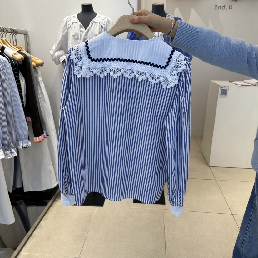 2nd B-S東大門直郵女裝新款推薦熱賣職業休閑襯衫蕾絲衫2nd B-S襯衫/蕾絲衫