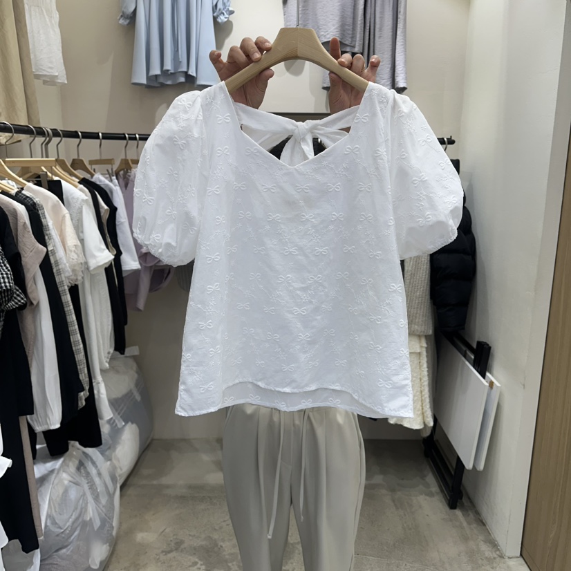 HOLYBANANA韓國代購女士新款26春夏推薦熱賣真品襯衫蕾絲衫groovy.H/HOLYBANANA襯衫/蕾絲衫圖色1