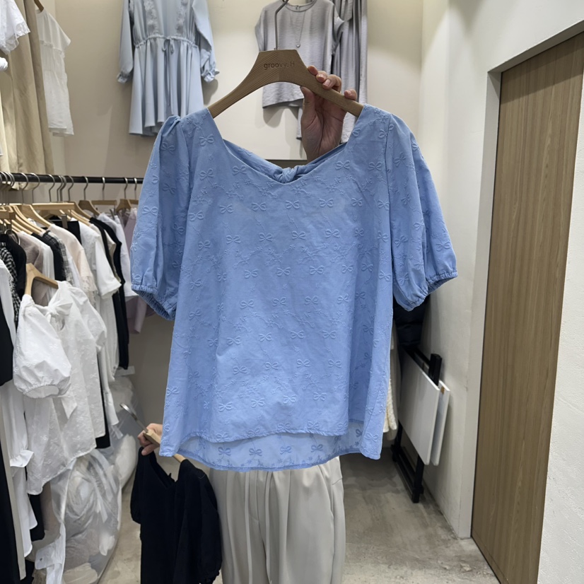 HOLYBANANA韓國代購女士新款26春夏推薦熱賣真品襯衫蕾絲衫groovy.H/HOLYBANANA襯衫/蕾絲衫圖色2