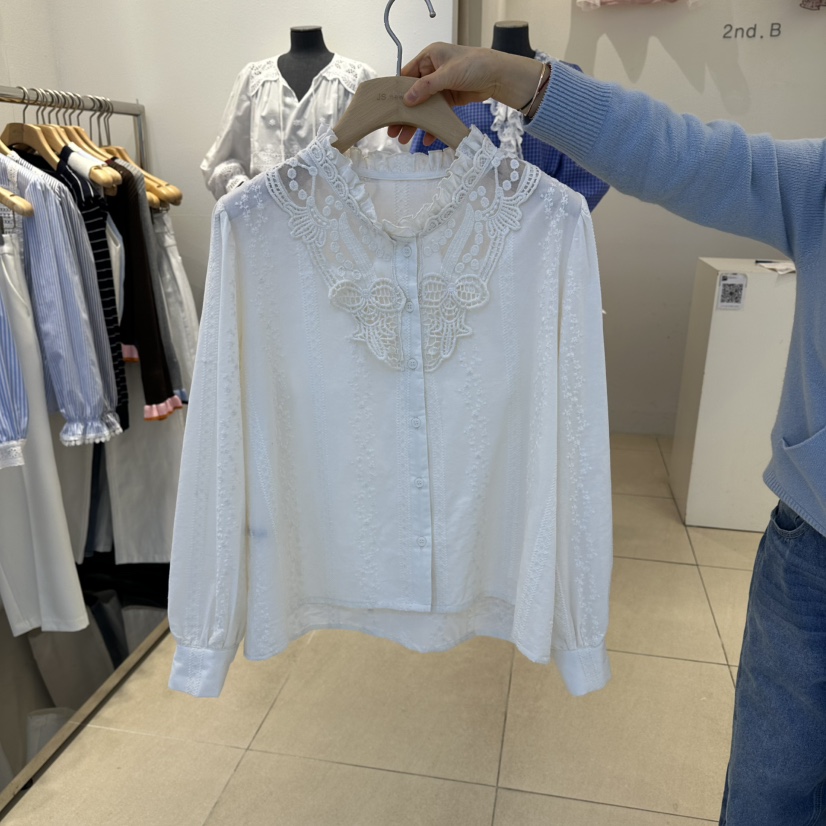 2nd B-S東大門直郵女士新品休閑熱賣時尚26春夏襯衫蕾絲衫2nd B-S襯衫/蕾絲衫圖色2奶油色