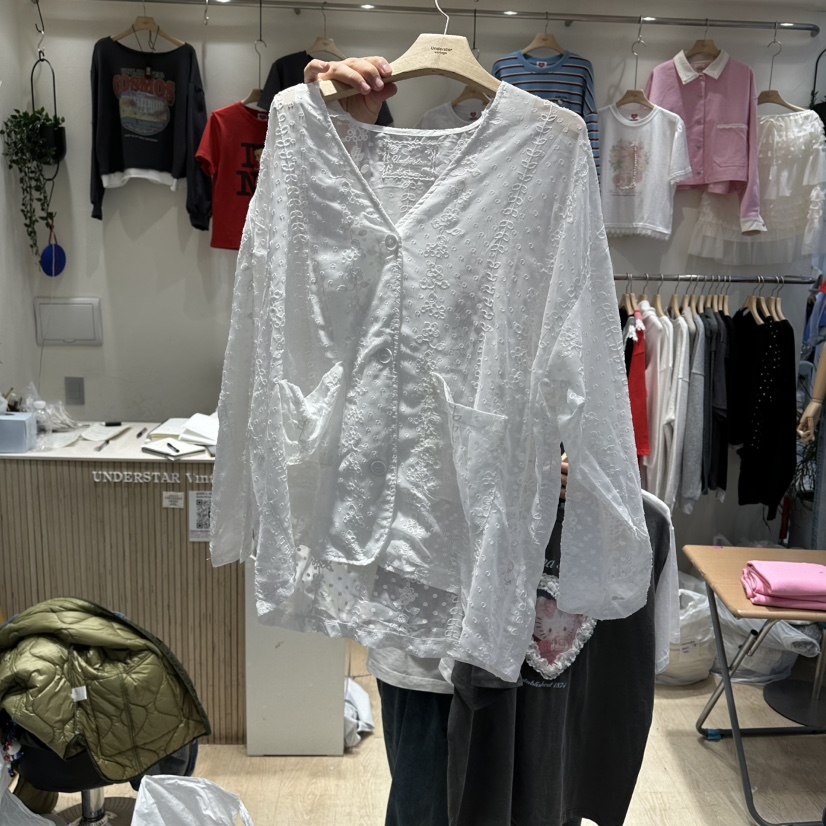 UNDERSTAR_VINTAGE東大門代購女裝新款真品襯衫蕾絲衫蕾絲UNDERSTAR_VINTAGE襯衫/蕾絲衫圖色1