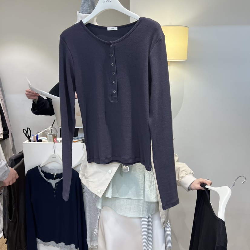 JINSIM韓國代購女裝新款休閑職業時尚26春夏真品人氣長袖T恤JINSIM長袖T恤圖色3