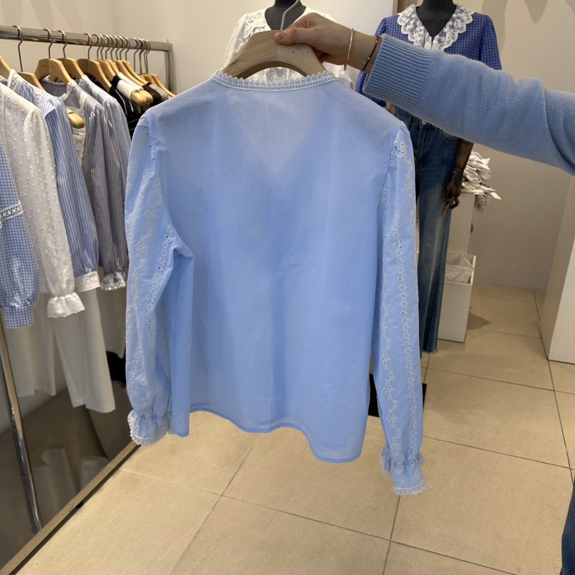 2nd B-S東大門代購女士新品真品休閑熱賣襯衫蕾絲衫刺繡2nd B-S襯衫/蕾絲衫