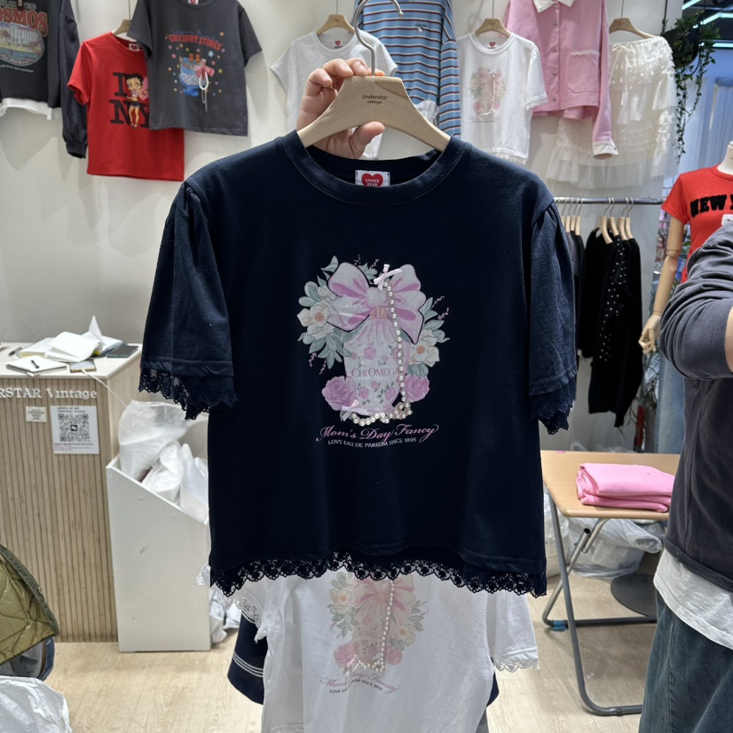 UNDERSTAR_VINTAGE東大門代購女士新款人氣職業推薦熱賣T恤UNDERSTAR_VINTAGET恤圖色2