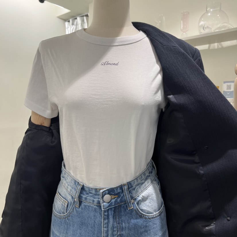 ALMOND韓國代購女裝新品推薦人氣職業26春夏休閑時尚真品T恤ALMONDT恤圖色2