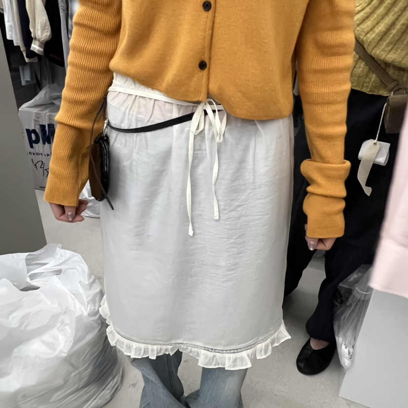 BREATHE東大門代購女裝新品推薦熱賣26春夏半身裙中短裙含腰繩BREATHE半身裙/中短裙圖色3