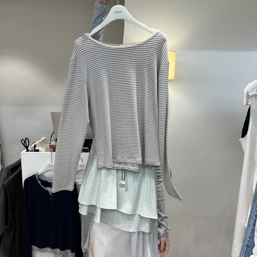 JINSIM東大門實拍女裝新品真品推薦熱賣26春夏時尚長袖T恤JINSIM長袖T恤圖色5