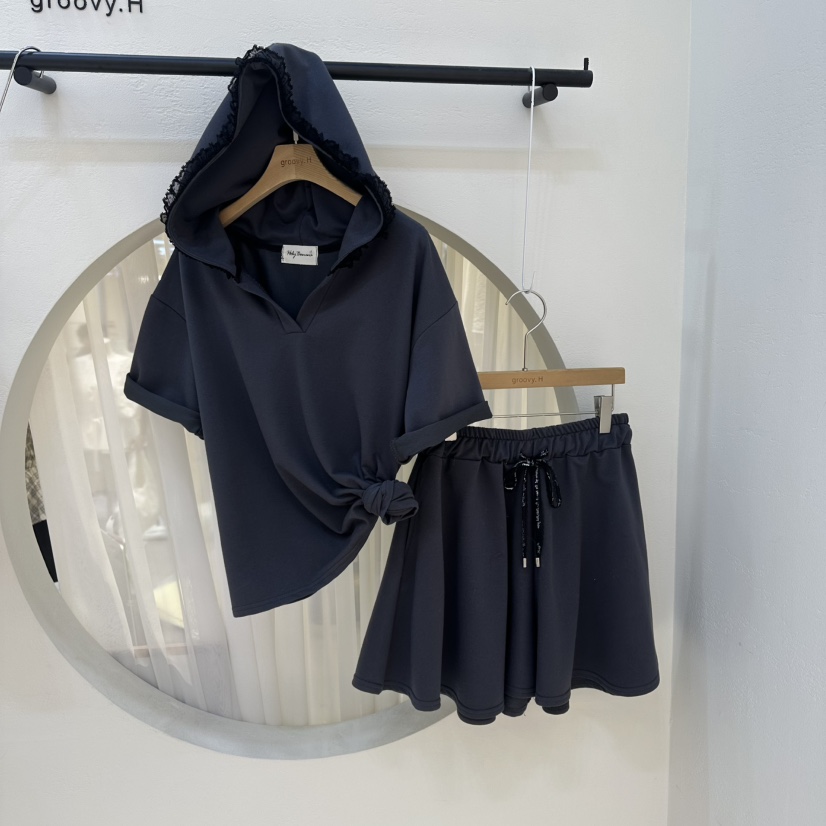 HOLYBANANA韓國代購女士新款26春夏人氣真品套裝兩件套柔軟groovy.H/HOLYBANANA套裝圖色2