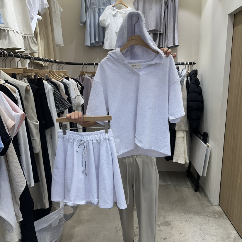 HOLYBANANA韓國代購女士新款26春夏人氣真品套裝兩件套柔軟groovy.H/HOLYBANANA套裝圖色3