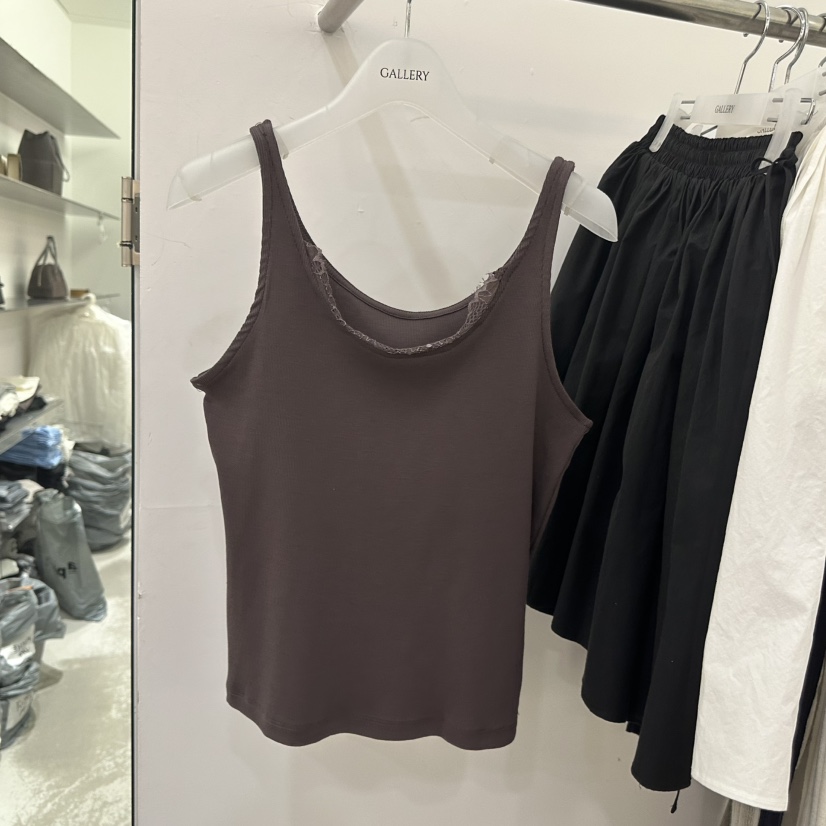 GALLERY-P東大門代購女士新款推薦職業吊帶背心海軍蕾絲GALLERY-P吊帶/背心圖色2棕色