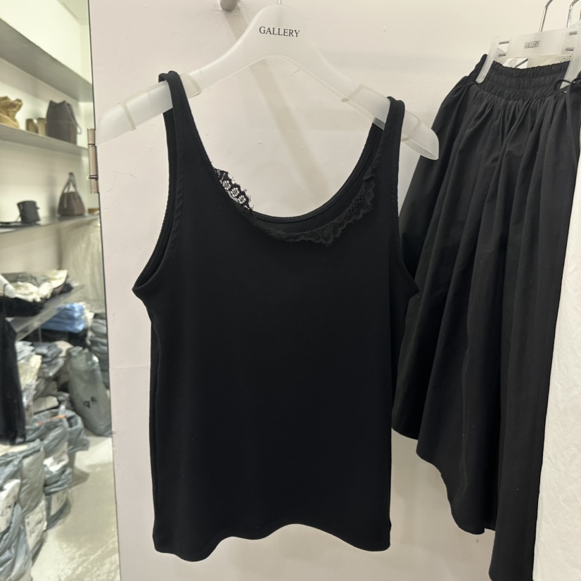 GALLERY-P東大門代購女士新款推薦職業吊帶背心海軍蕾絲GALLERY-P吊帶/背心圖色4黑色