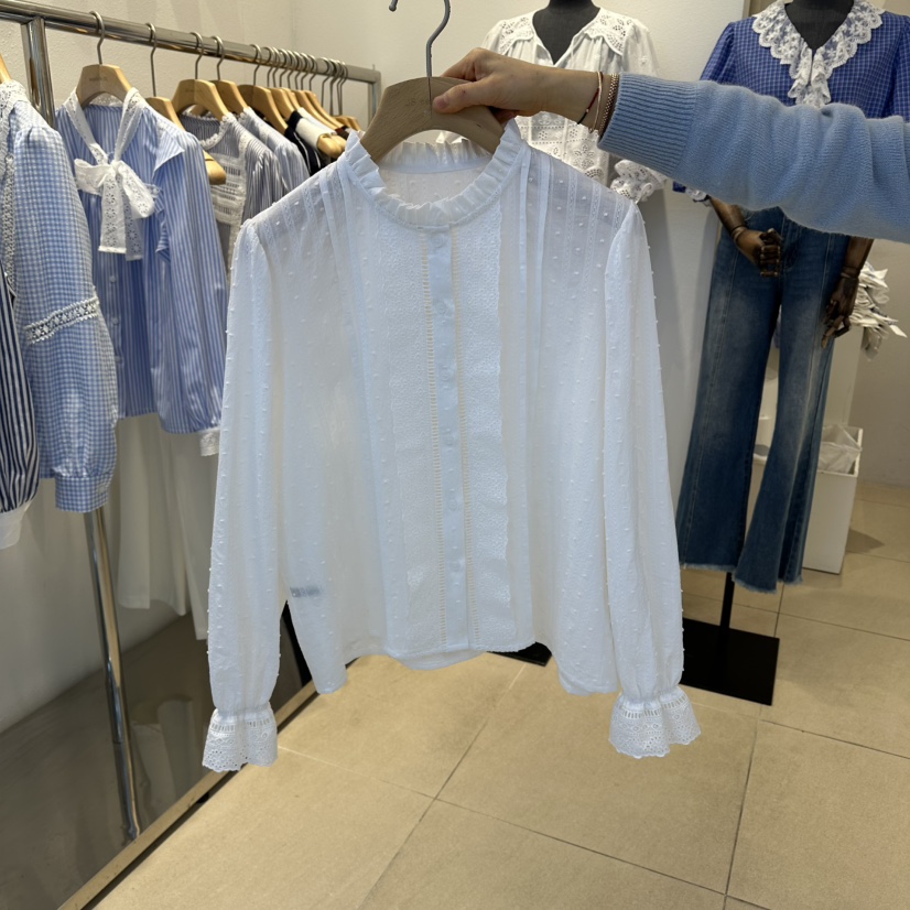 2nd B-S韓國代購女士新品26春夏熱賣人氣真品襯衫蕾絲衫2nd B-S襯衫/蕾絲衫圖色1