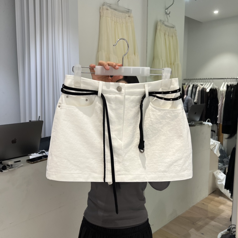 AUBE東大門代購女裝新品真品休閑職業推薦26春夏裙褲腰帶AUBE裙褲圖色1