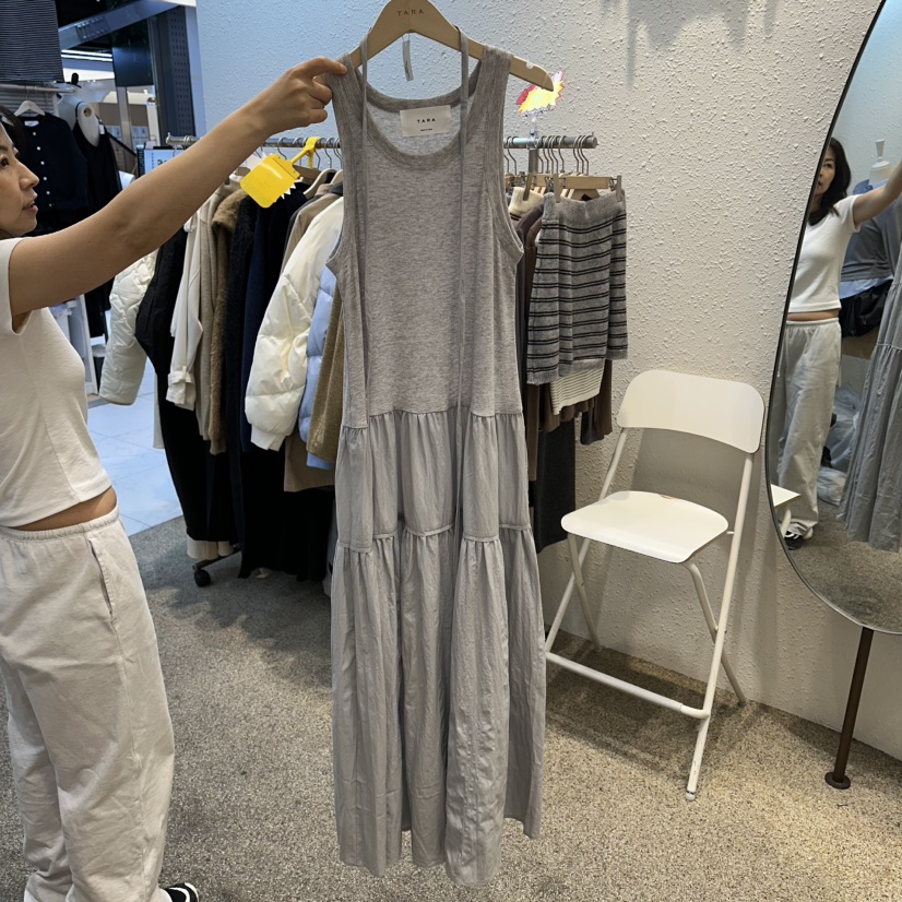 TARA韓國代購女士新款休閑人氣熱賣26春夏推薦連衣裙含腰繩TARA連衣裙圖色2