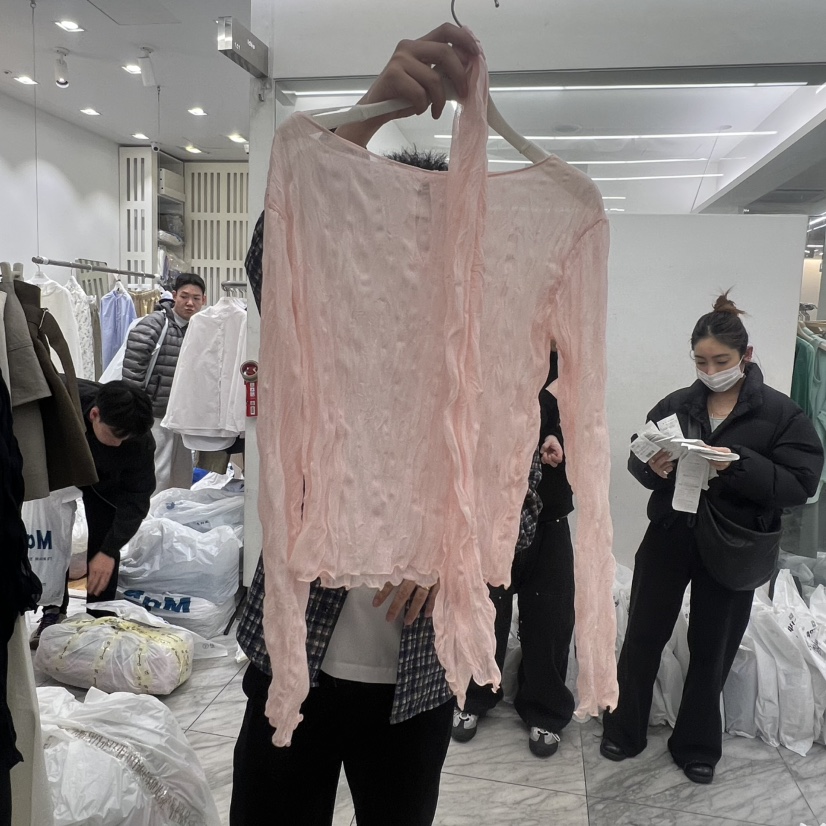 BREATHE東大門實拍女裝新品職業推薦時尚26春夏長袖T恤含飄帶BREATHE長袖T恤圖色3