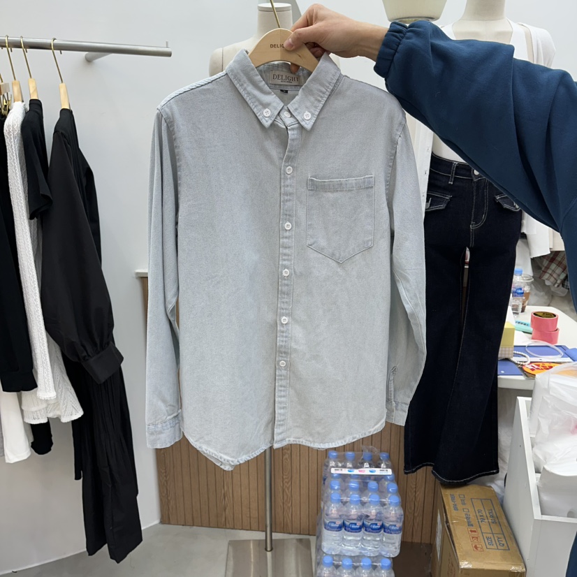 DELIGHT-Q韓國代購女裝新品休閑推薦真品襯衫蕾絲衫水洗DELIGHT-Q襯衫/蕾絲衫圖色2