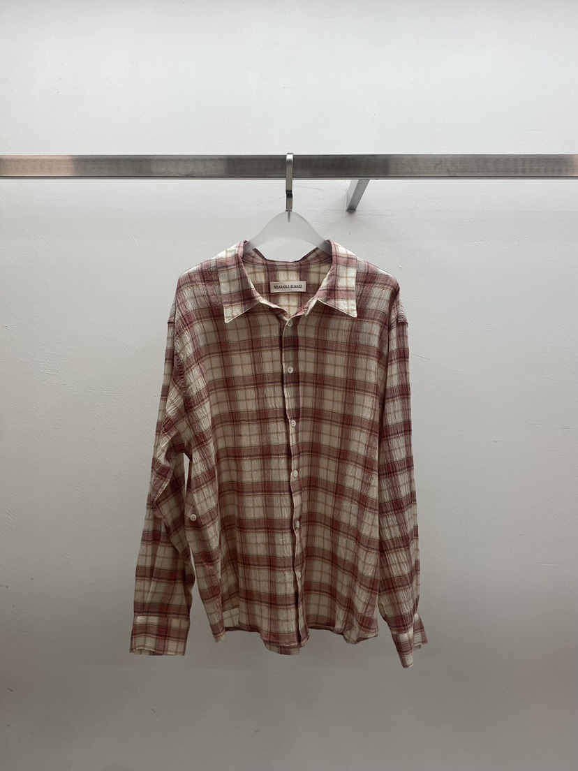 WEARABLE-L東大門實拍女裝新款熱賣26春夏襯衫蕾絲衫格紋WEARABLE襯衫/蕾絲衫圖色1