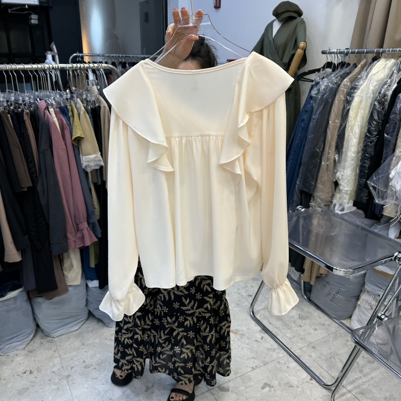 MARIGOLD東大門直郵女士新款休閑真品熱賣襯衫蕾絲衫流蘇MARIGOLD襯衫/蕾絲衫