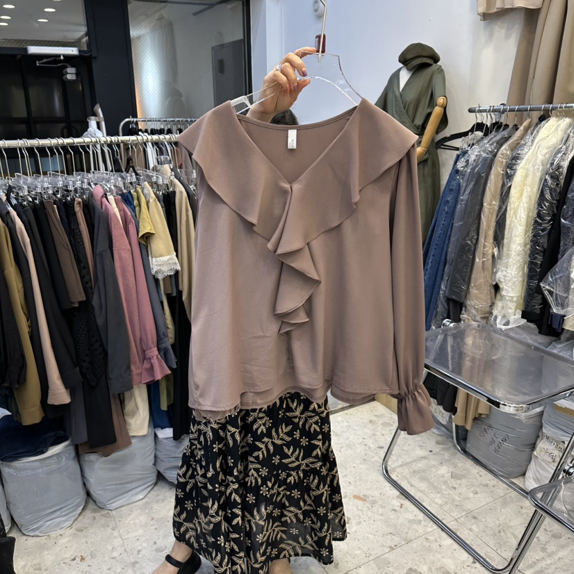 MARIGOLD東大門直郵女士新款休閑真品熱賣襯衫蕾絲衫流蘇MARIGOLD襯衫/蕾絲衫圖色2