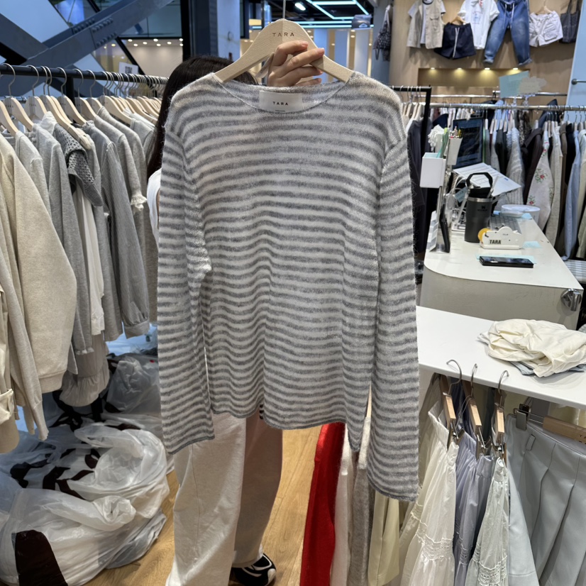 TARA東大門代購女士新品人氣26春夏推薦熱賣真品針織衫透明TARA針織衫圖色2