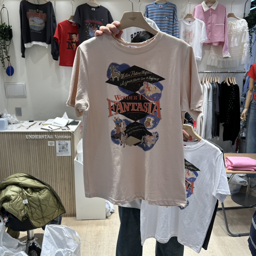 UNDERSTAR_VINTAGE韓國代購女士新款時尚26春夏休閑職業T恤UNDERSTAR_VINTAGET恤圖色1