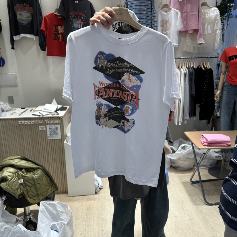 UNDERSTAR_VINTAGE韓國代購女士新款時尚26春夏休閑職業T恤UNDERSTAR_VINTAGET恤圖色2