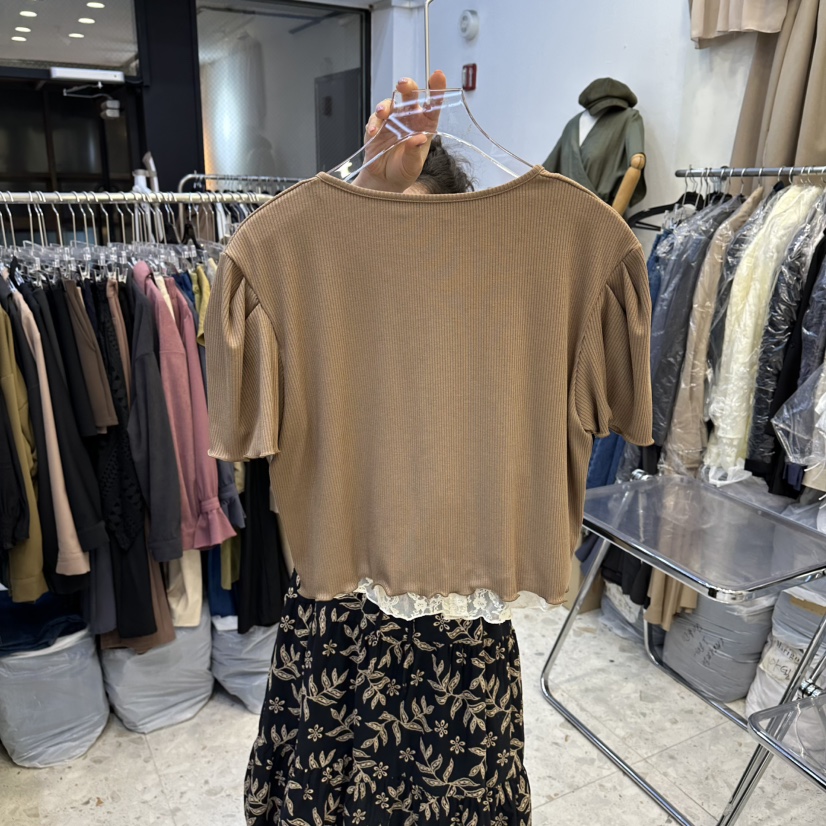 MARIGOLD韓國代購女裝新品真品職業針織衫假兩件蕾絲開衫MARIGOLD針織衫