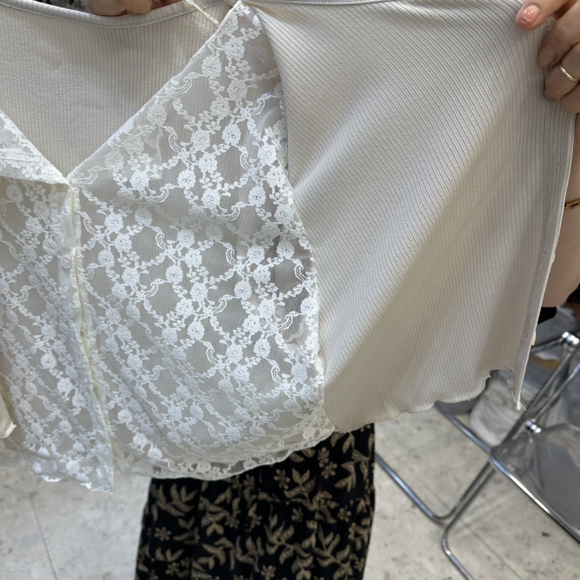 MARIGOLD韓國代購女裝新品真品職業針織衫假兩件蕾絲開衫MARIGOLD針織衫