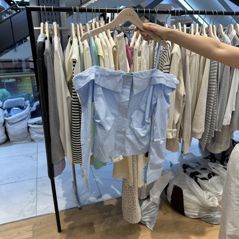 TARA東大門直郵女裝新款人氣推薦26春夏休閑襯衫蕾絲衫露肩TARA襯衫/蕾絲衫圖色3