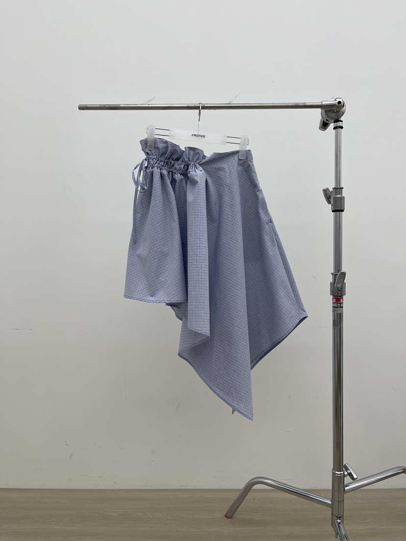 ATMOSPHERE韓國直郵女裝新品26春夏真品職業短裙不對稱格子ATMOSPHERE/BLING短裙圖色2