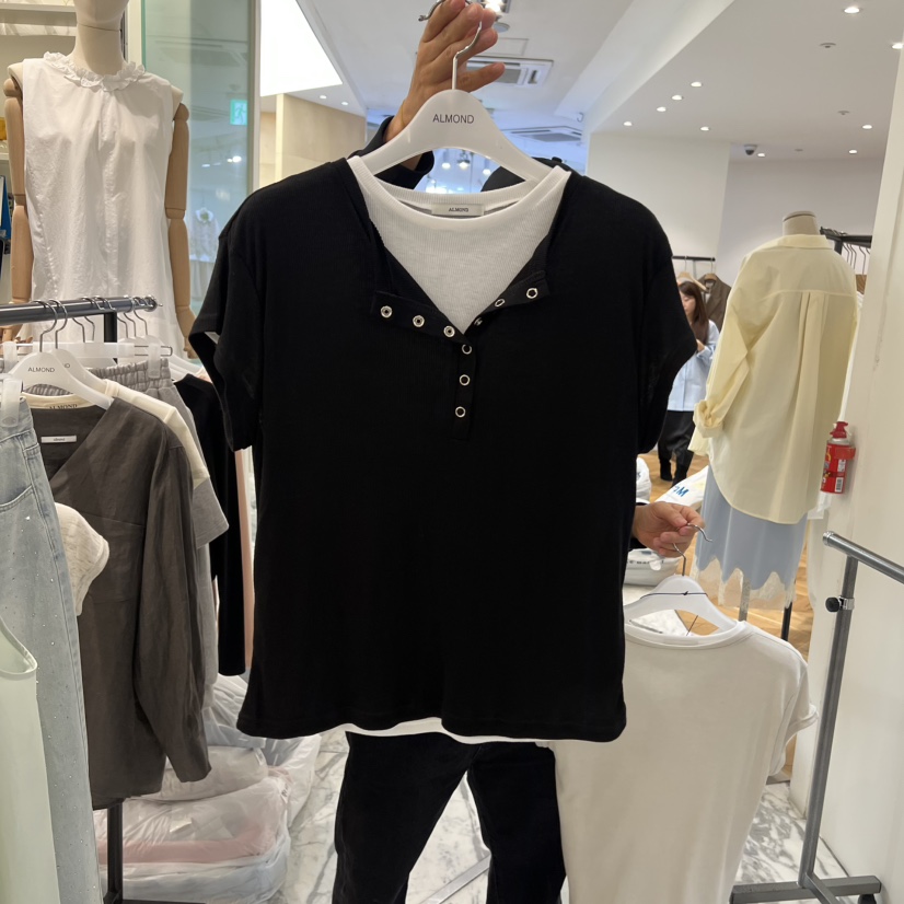 ALMOND東大門代購女裝新款推薦時尚熱賣26春夏職業真品T恤ALMONDT恤圖色2