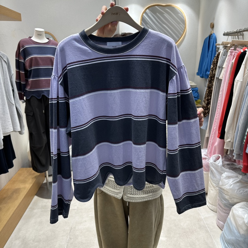 NEAR東大門代購女裝新品休閑26春夏人氣職業熱賣推薦長袖T恤NEAR長袖T恤圖色2
