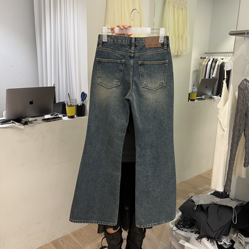 AUBE東大門直郵女士新品真品26春夏人氣職業時尚牛仔褲喇叭AUBE牛仔褲