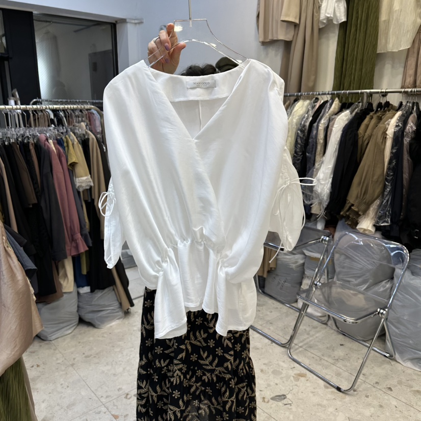 MARIGOLD韓國代購女士新品時尚真品職業推薦休閑襯衫蕾絲衫MARIGOLD襯衫/蕾絲衫圖色1