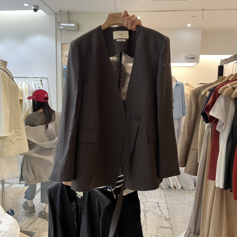 LA MAGIE FEMME韓國直郵女裝新品真品時尚夾克不對稱腰帶Lamagie Femme夾克圖色2