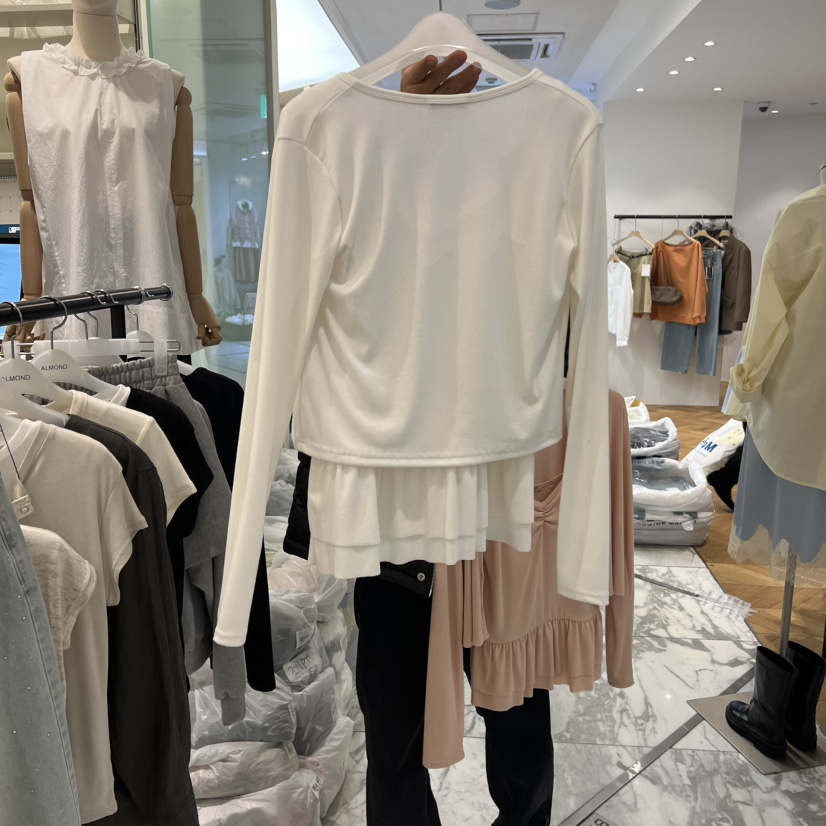 ALMOND東大門實拍女裝新品人氣休閑推薦套裝套裝開衫羅紋ALMOND套裝