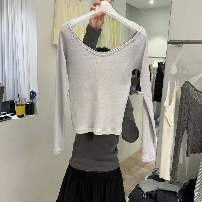 AUBE東大門直郵女裝新品職業人氣真品26春夏休閑推薦長袖T恤AUBE長袖T恤