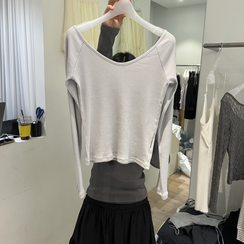 AUBE東大門直郵女裝新品職業人氣真品26春夏休閑推薦長袖T恤AUBE長袖T恤圖色1