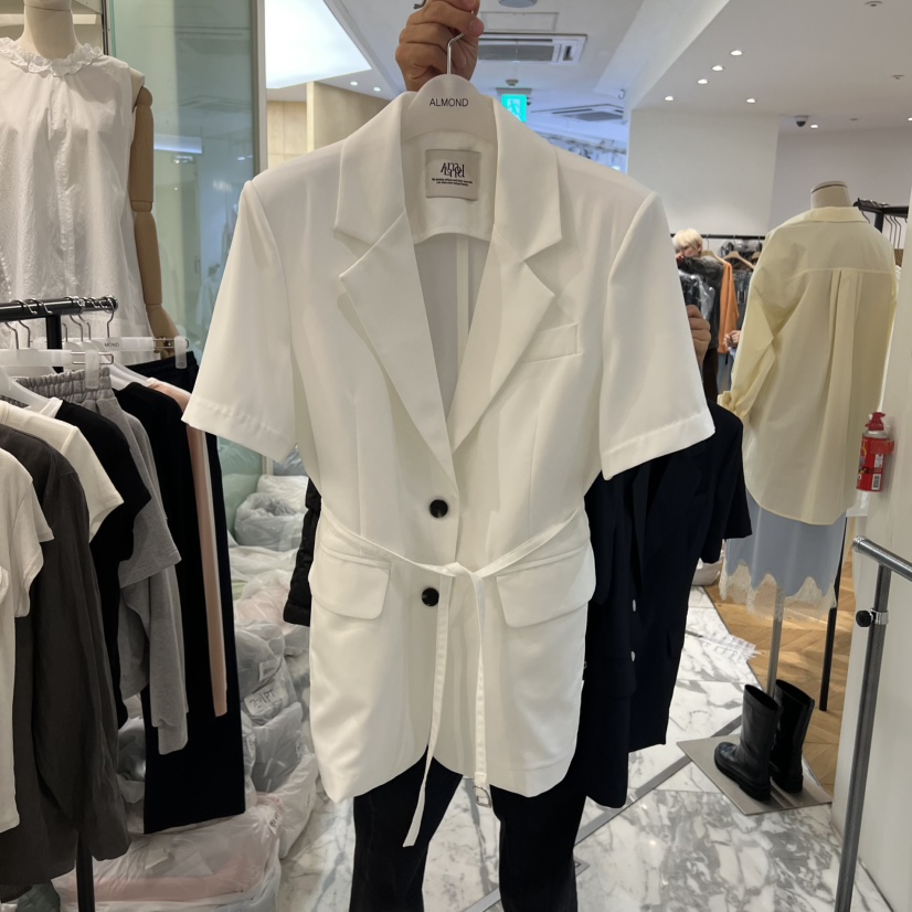 ALMOND東大門代購女士新品職業熱賣時尚休閑26春夏夾克含腰繩ALMOND夾克圖色1