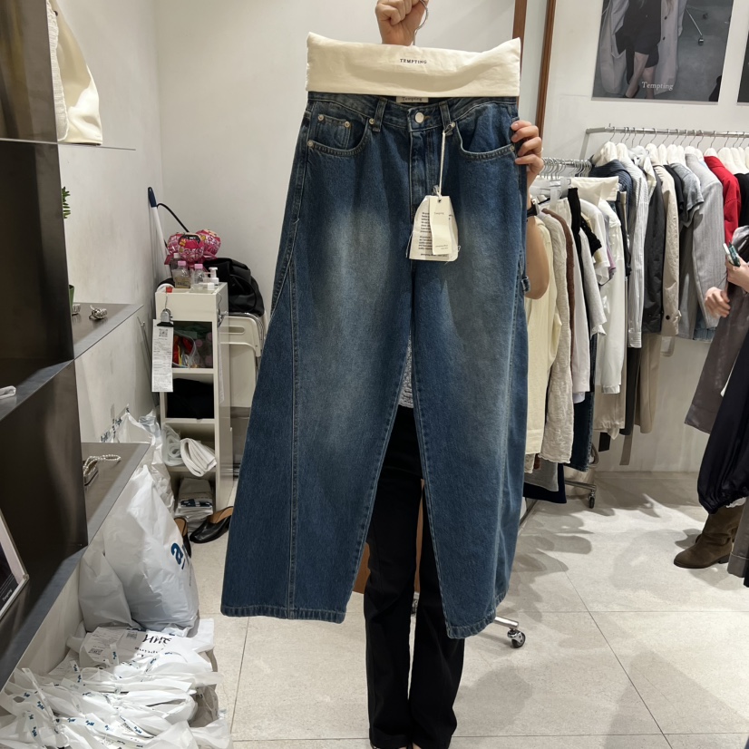TEMPTING韓國代購女士新款休閑真品人氣職業熱賣26春夏牛仔褲TEMPTING牛仔褲圖色1