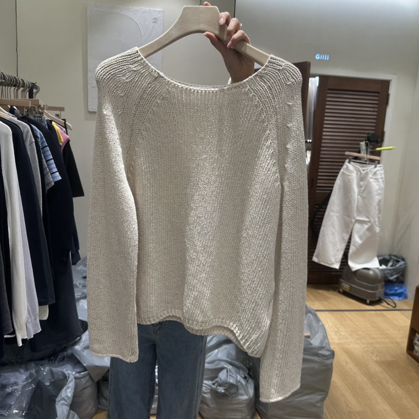 GILLI東大門實拍女士新品人氣休閑真品熱賣推薦針織衫亞麻GILLI針織衫圖色1米色