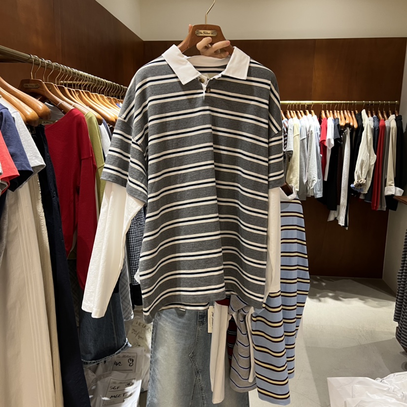 HEBON東大門直郵女士新品真品休閑熱賣26春夏長袖T恤假兩件HEBON長袖T恤圖色4