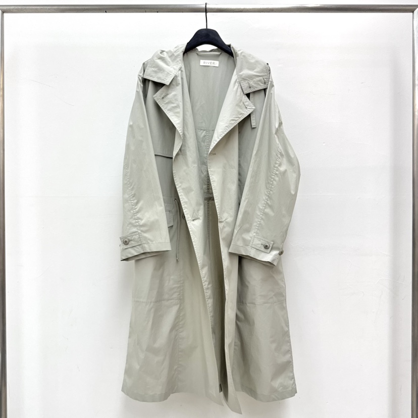 RIVER韓國直郵女裝新品熱賣休閑推薦人氣26春夏職業長款風衣WATER/RIVER長款風衣圖色2