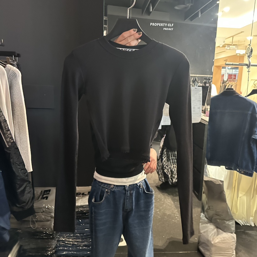 ELF-L東大門代購女士新款真品人氣職業推薦熱賣長袖T恤短款PROJECT ELF/ELF-L長袖T恤圖色3